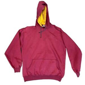 90s blank burgundy hoodie signs